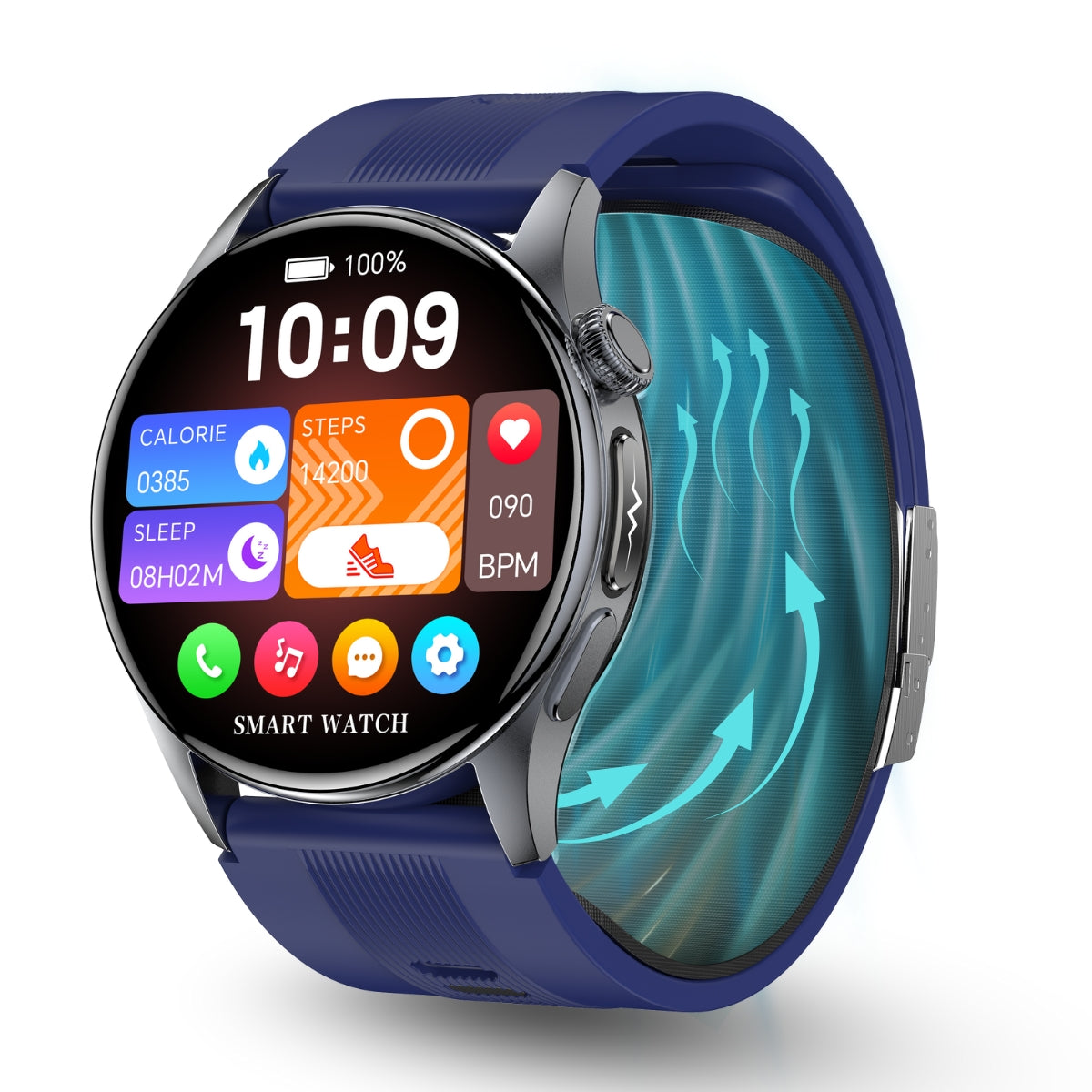 Coxsmart CXS200 Air-Cuff Blood Pressure & ECG Smartwatch with Remote Monitoring and SOS