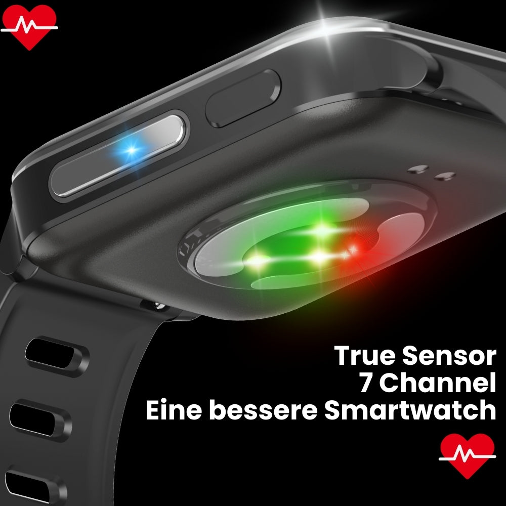 Coxsmart G10-RIG mit EKG-Herzfrequenz, Blutsauerstoff, Schlafüberwachung, Gesundheits-SmartWatch