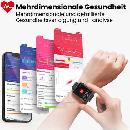 Coxsmart G10-RIG mit EKG-Herzfrequenz, Blutsauerstoff, Schlafüberwachung, Gesundheits-SmartWatch