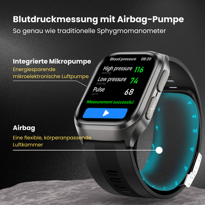 Coxsmart CXS17 Smartwatch mit Luftkissen-Blutdruckmessung