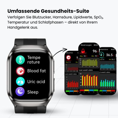 Coxsmart CXS17 Smartwatch mit Luftkissen-Blutdruckmessung