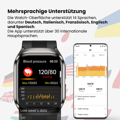 Coxsmart CXS17 Smartwatch mit Luftkissen-Blutdruckmessung